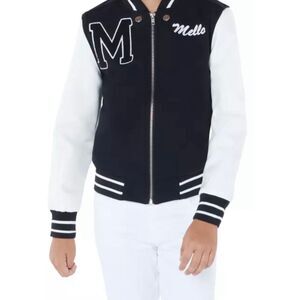 NWOT Spirit Halloween Marshmello Black & White Varsity Letterman's Jacket Kid's